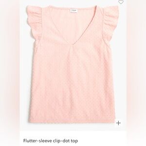 Flutter-sleeve clip-dot top Size Small original Retail $49.50 NWT!